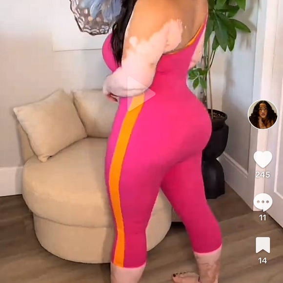 Pink and orange romper. - Picture 2 of 4